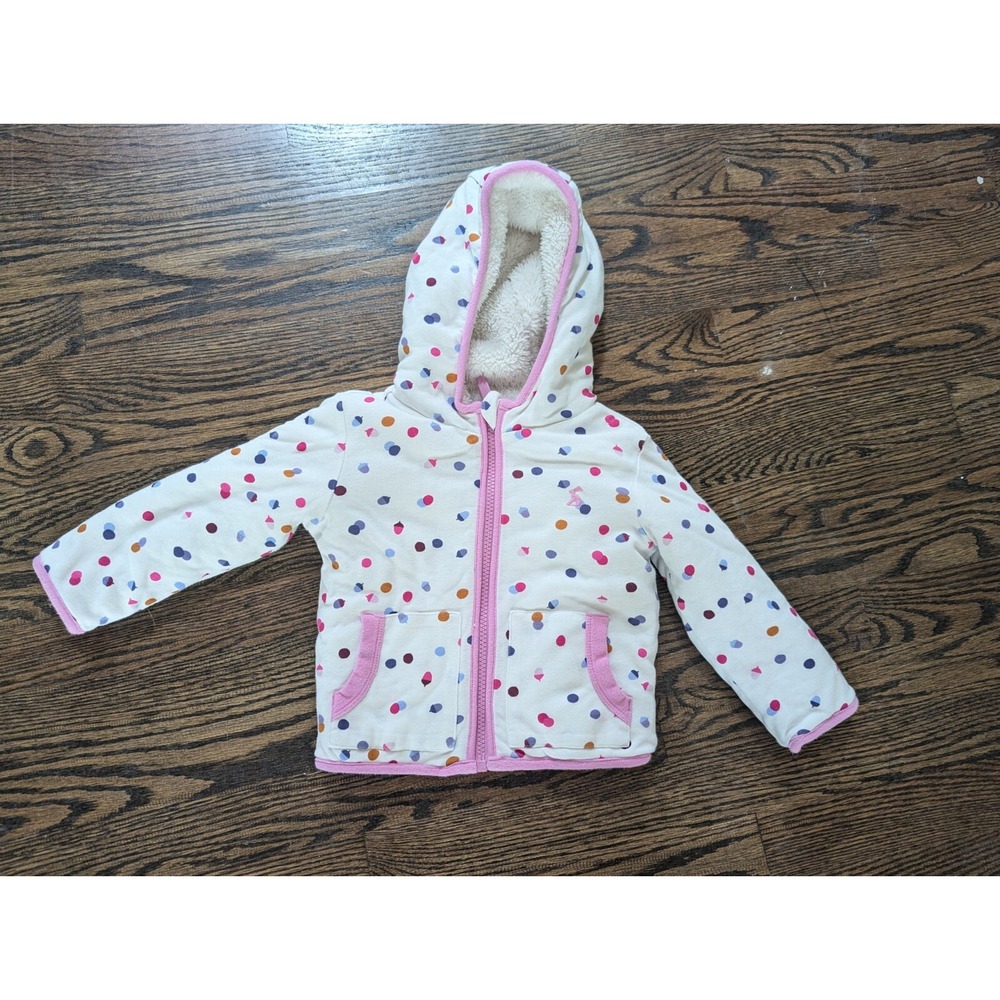 Girls Joules Size 12-18 Fuzzy Zip Up Jacket Coat Acorn Baby Girl Great Britian